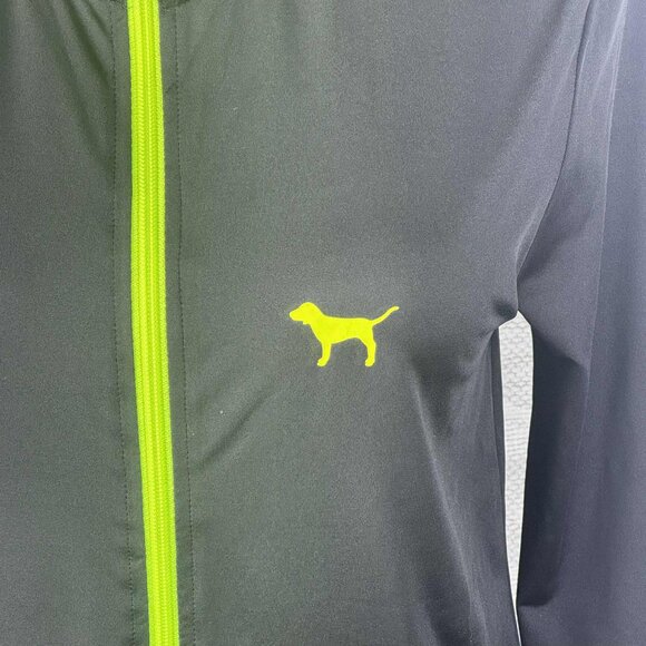 PINK Victoria Secret Ultimate Half Zip Pullover Black Neon Green Athletic Size M - Picture 3 of 7